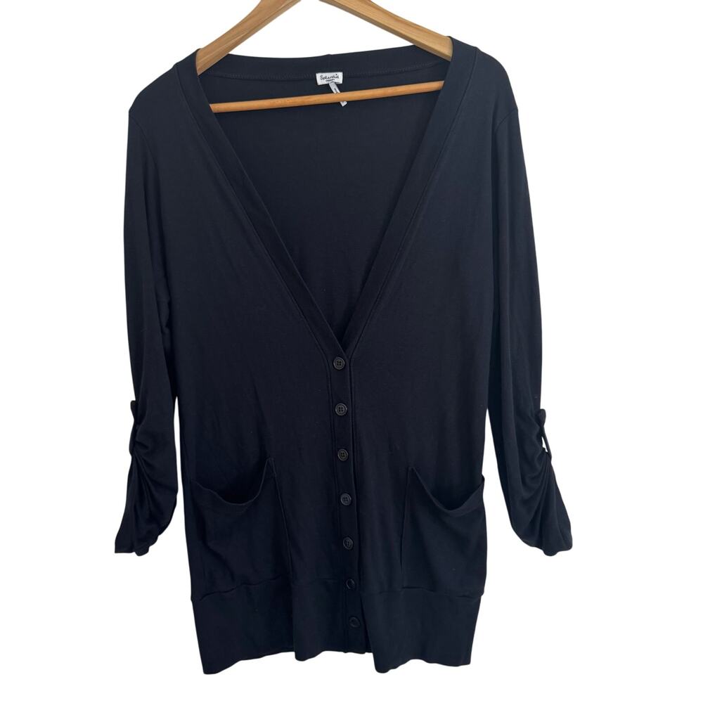 Splendid Boyfriend Cardigan Black Soft Pima Cotton and Modal size M